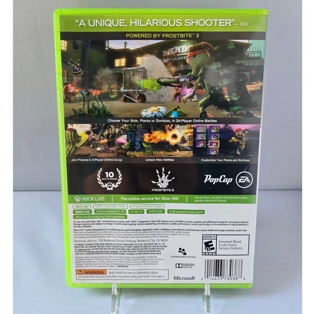 Plants vs. Zombies & Garden‎ Warfare Bundle - Microsoft Xbox 360 2 Games Working